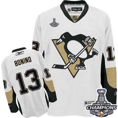 Pittsburgh Penguins #13 Nick Bonino White 2016 Stanley Cup Champions Stitched NHL Jersey