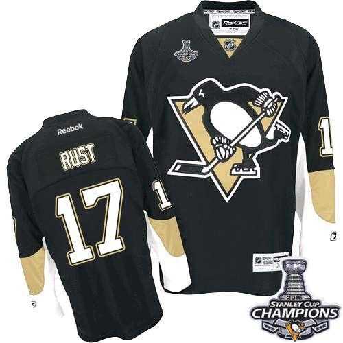 Pittsburgh Penguins #17 Bryan Rust Black Home 2016 Stanley Cup Champions Stitched NHL Jersey