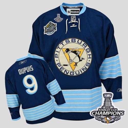 Pittsburgh Penguins #9 Pascal Dupuis 2011 Winter Classic Vintage Dark Blue 2016 Stanley Cup Champions Stitched NHL Jersey
