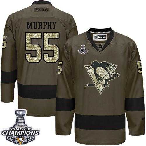 Pittsburgh Penguins #55 Larry Murphy Green Salute to Service 2016 Stanley Cup Champions Stitched NHL Jersey