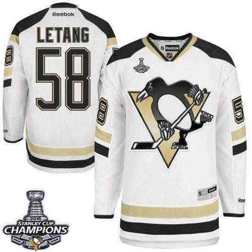 Pittsburgh Penguins #58 Kris Letang White 2014 Stadium Series 2016 Stanley Cup Champions Stitched NHL Jersey