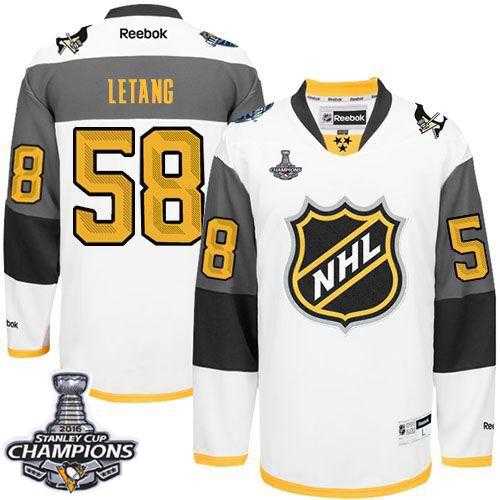 Pittsburgh Penguins #58 Kris Letang White 2016 All Star Stanley Cup Champions Stitched NHL Jersey