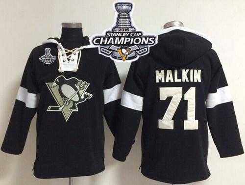 Pittsburgh Penguins #71 Evgeni Malkin Black 2016 Stanley Cup Champions NHL Pullover Hoodie