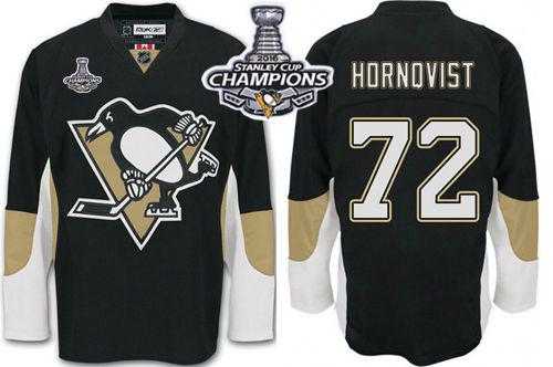 Pittsburgh Penguins #72 Patric Hornqvist Black Home 2016 Stanley Cup Champions Stitched NHL Jersey