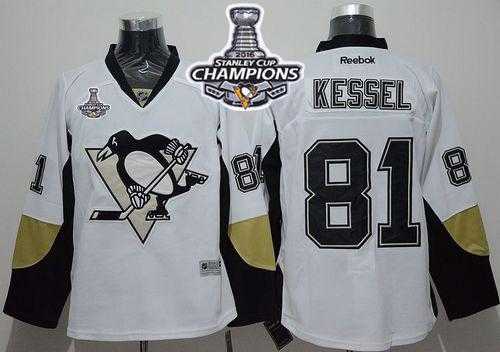 Pittsburgh Penguins #81 Phil Kessel White Away 2016 Stanley Cup Champions Stitched NHL Jersey