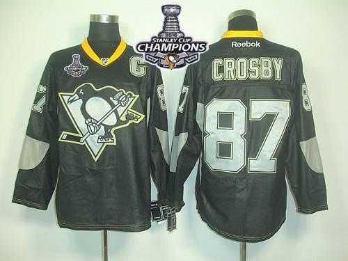 Pittsburgh Penguins #87 Sidney Crosby Black Ice 2016 Stanley Cup Champions Stitched NHL Jersey