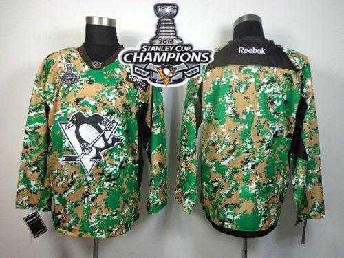 Pittsburgh Penguins Blank Camo Veterans Day Practice 2016 Stanley Cup Champions Stitched NHL Jersey