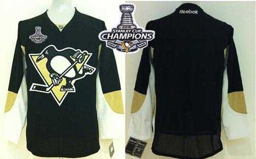 Youth Pittsburgh Penguins Blank Black 2016 Stanley Cup Champions Stitched NHL Jersey
