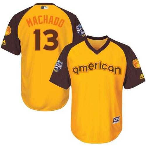 Youth Baltimore Orioles #13 Manny Machado Gold 2016 All-Star American League Stitched Baseball Jersey