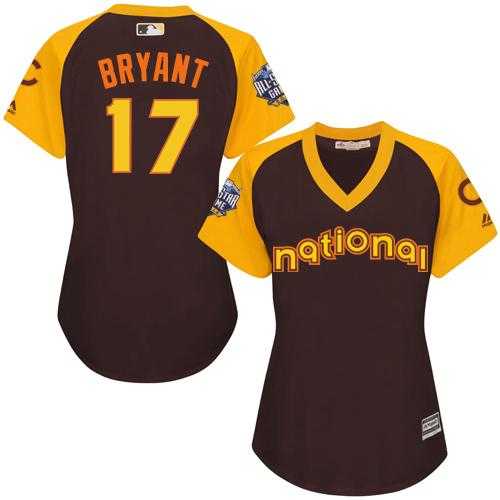 Women's Chicago Cubs #17 Kris Bryant Brown 2016 All-Star National League Stitched Baseball Jersey