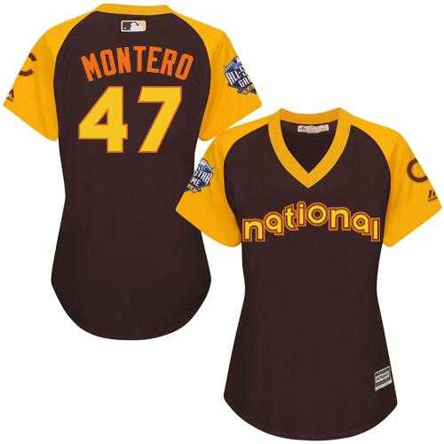 Women's Chicago Cubs #47 Miguel Montero Brown 2016 All-Star National League Stitched Baseball Jersey