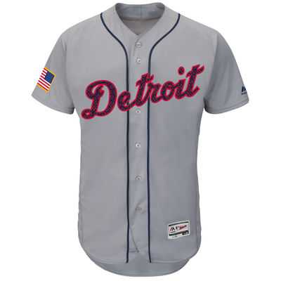 Detroit Tigers Blank Grey Stitched 2016 Fashion Stars & Stripes Flex Base Baseball Jersey