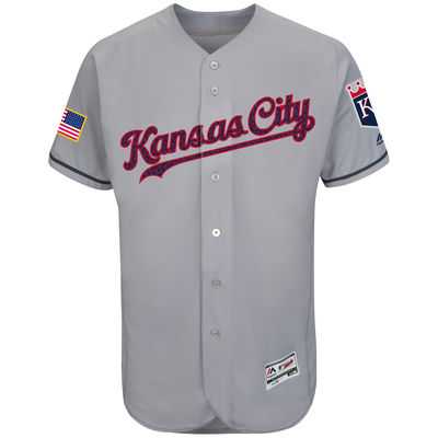 Kansas City Royals Blank Grey Stitched 2016 Fashion Stars & Stripes Flex Base Baseball Jersey