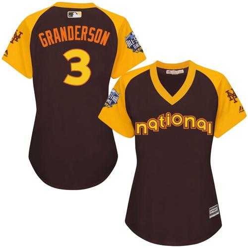 Women's New York Mets #3 Curtis Granderson Brown 2016 All-Star National League Stitched Baseball Jersey