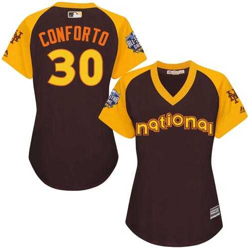 Women's New York Mets #30 Michael Conforto Brown 2016 All-Star National League Stitched Baseball Jersey