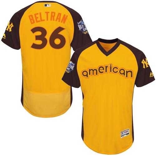 New York Yankees #36 Carlos Beltran Gold Flexbase Authentic Collection 2016 All-Star American League Stitched Baseball Jersey