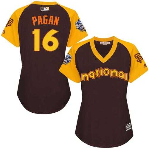 Women's San Francisco Giants #16 Angel Pagan Brown 2016 All-Star National League Stitched Baseball Jersey