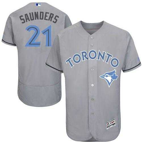 Toronto Blue Jays #21 Michael Saunders Grey Flexbase Authentic Collection 2016 Father's Day Stitched Baseball Jersey