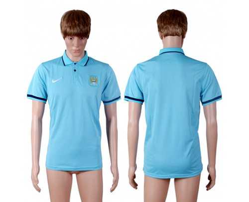 Manchester City Blank Blue Polo T-shirt
