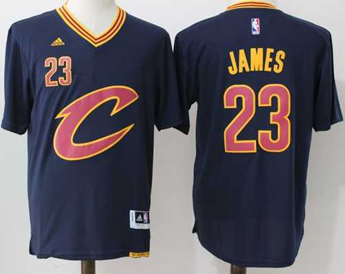 Cleveland Cavaliers #23 LeBron James Navy Blue Short Sleeve C Stitched NBA Jersey