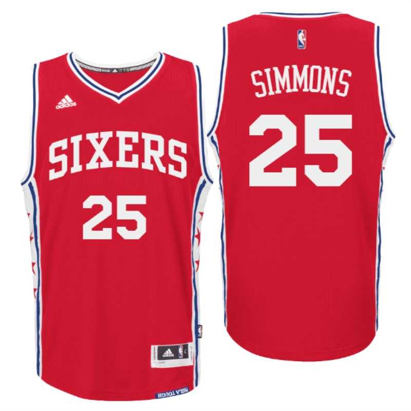 2016 NBA Draft Philadelphia 76ers #25 Ben Simmons Alternate Red Swingman Jersey