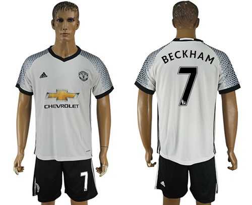 Manchester United #7 Beckham White Soccer Club Jersey