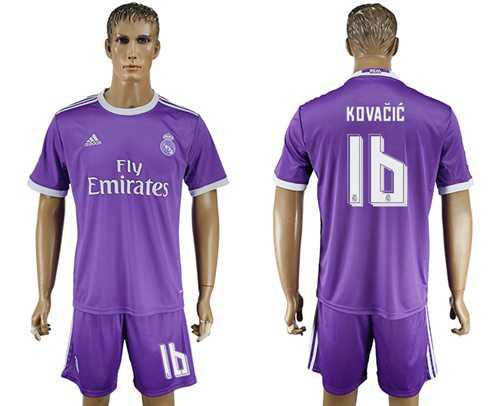 Real Madrid #16 Kovacic Away Soccer Club Jersey