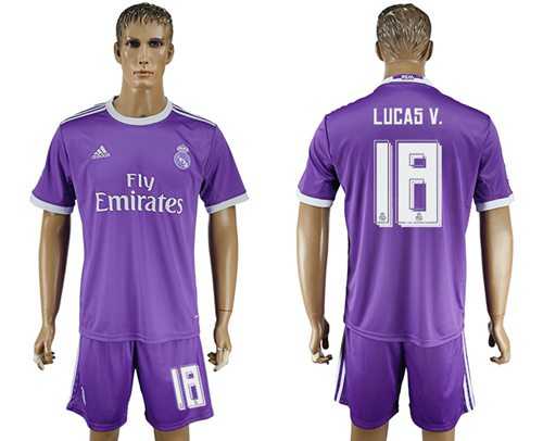 Real Madrid #18 Lucas V. Away Soccer Club Jersey
