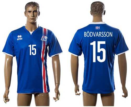 Iceland #15 Bodvarsson Home Soccer Country Jersey