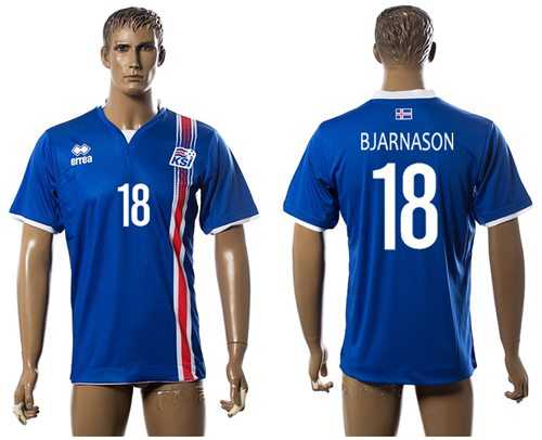 Iceland #18 Bjarnason Home Soccer Country Jersey