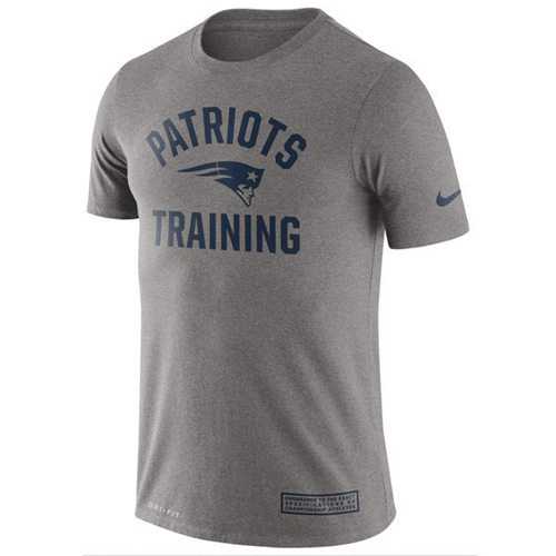 Men's New England Patriots Nike Heathered Gray Training Performance T-Shirt