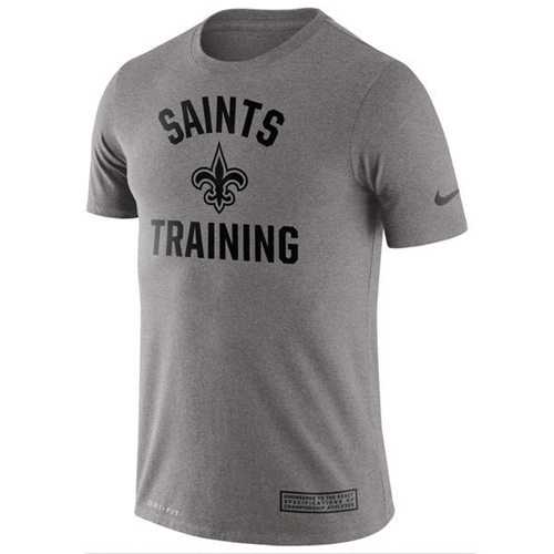 Men's New Orleans Saints Nike Heathered Gray Training Performance T-Shirt