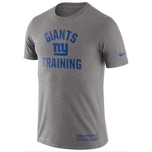 Men's New York Giants Nike Heathered Gray Training Performance T-Shirt