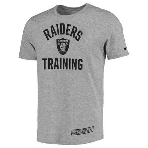 Men's Oakland Raiders Nike Heathered Gray Training Performance T-Shirt