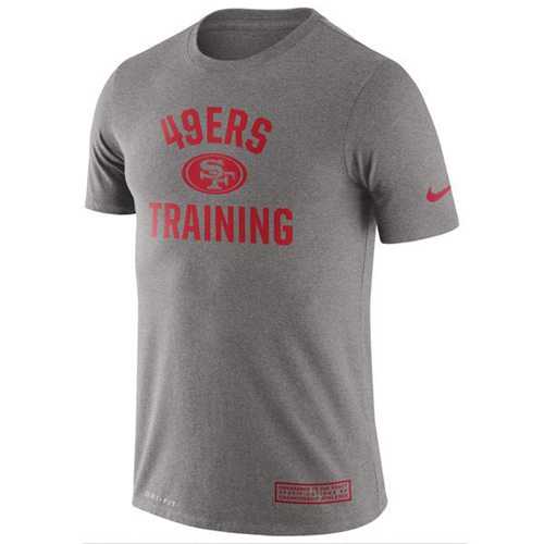 Men's San Francisco 49ers Nike Heathered Gray Training Performance T-Shirt