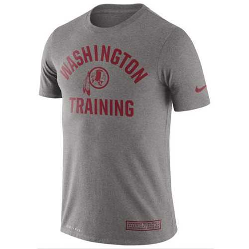Men's Washington Redskins Nike Heathered Gray Training Performance T-Shirt