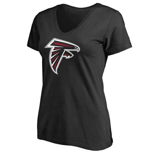 Women's Atlanta Falcons Pro Line Primary Team Logo Slim Fit T-Shirt Black