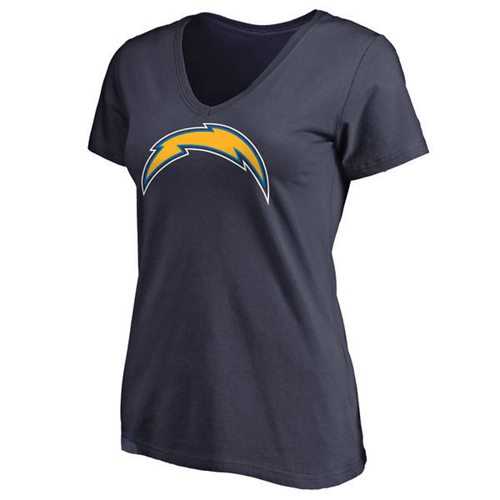 Women's San Diego Chargers Pro Line Primary Team Logo Slim Fit T-Shirt Navy