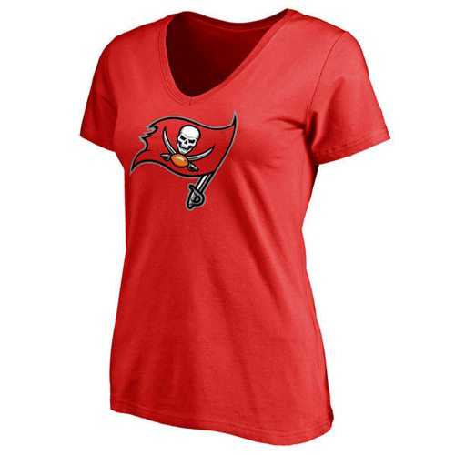 Women's Tampa Bay Buccaneers Pro Line Primary Team Logo Slim Fit T-Shirt Red