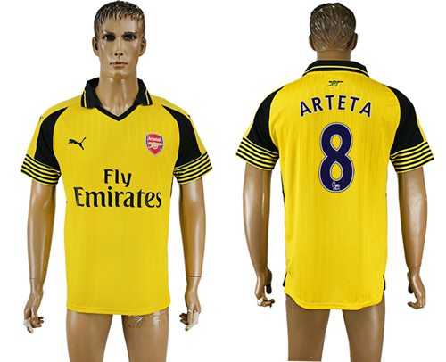 Arsenal #8 Arteta Away Soccer Club Jersey