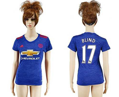 Women's Manchester United #17 Blind Away Soccer Club Jersey