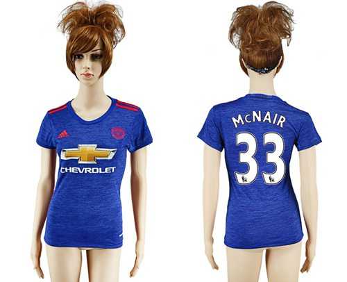 Women's Manchester United #33 McNAIR Away Soccer Club Jersey