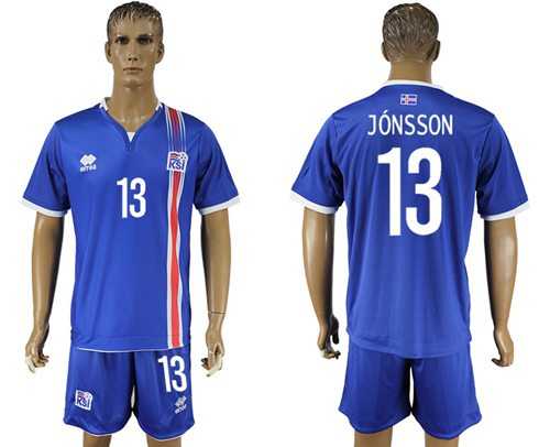 Iceland #13 Jonsson Home Soccer Country Jersey