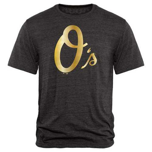 Baltimore Orioles Fanatics Apparel Gold Collection Tri-Blend T-Shirt Black