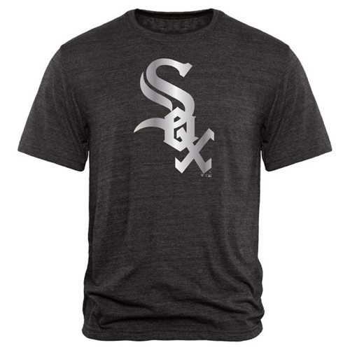 Chicago White Sox Fanatics Apparel Platinum Collection Tri-Blend T-Shirt Black