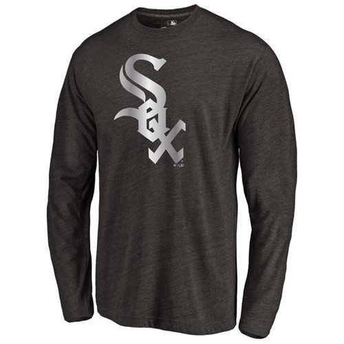 Chicago White Sox Platinum Collection Long Sleeve Tri-Blend T-Shirt Black