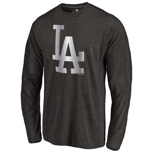 Los Angeles Dodgers Platinum Collection Long Sleeve Tri-Blend T-Shirt Black