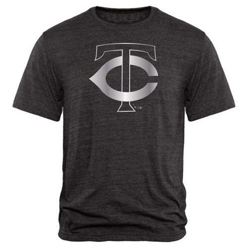 Minnesota Twins Fanatics Apparel Platinum Collection Tri-Blend T-Shirt Black
