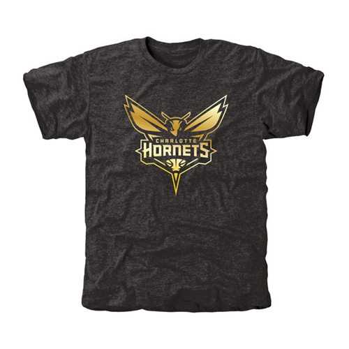 Charlotte Hornets Gold Collection Tri-Blend T-Shirt Black