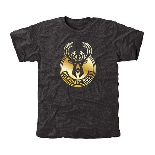 Milwaukee Bucks Gold Collection Tri-Blend T-Shirt Black